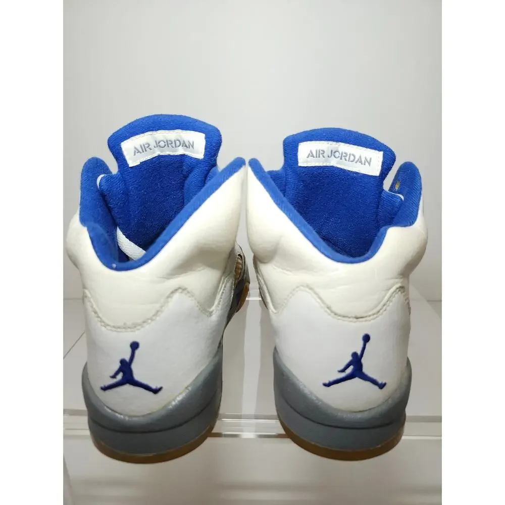 Air Jordan Boys 5 Retro Stealth Sneakers Kicks Sport Royal White Leather Size 6Y